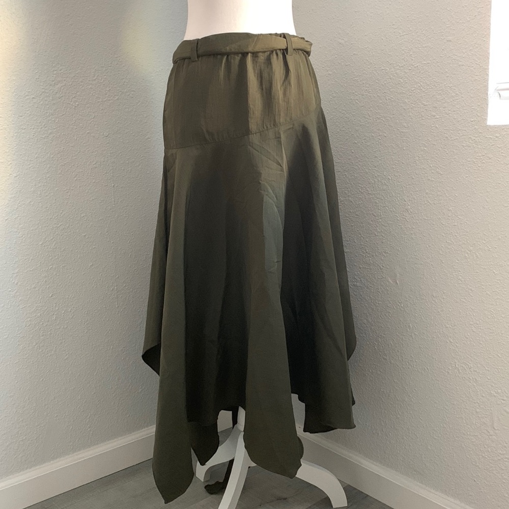 NWT Surrealist olive green skirt with belt